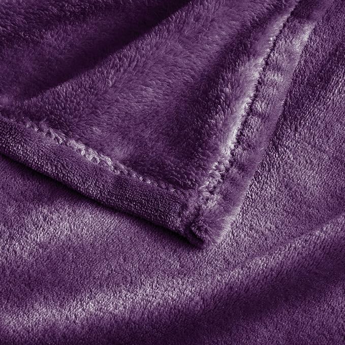 BEDELITE Big Fleece Blanket - 120" x 120" (10' x 10'), Super Soft Fluffy Fuzzy Oversized King Blanket for Bed, Couch, Sofa, Camping,Fits Whole Family,Purple