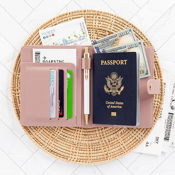 Beautiful Passport Holder for Travel – Cute Cover with Pen Holder to Keep Your Travel Documents Organized & Safe – Quality Passport Wallet for Women & Men and Great for Gifting