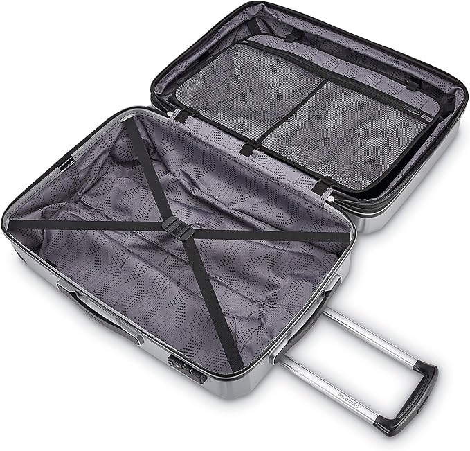 Samsonite Winfield 3 DLX Hardside Expandable Luggage with Spinners, Silver, 3-Piece Set (20/25/28)