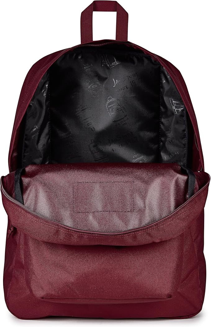 JanSport SuperBreak One Backpack - Durable, Lightweight Bag with 1 Main Compartment, Front Utility Pocket with Built-in Organizer, Premium Backpack, Cherry Lacquer