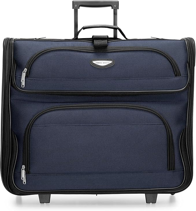 Travel Select Amsterdam Business Rolling Garment Bag, Softside Expandable Rolling 2-Wheeled Suit Carrier, Navy, One Size
