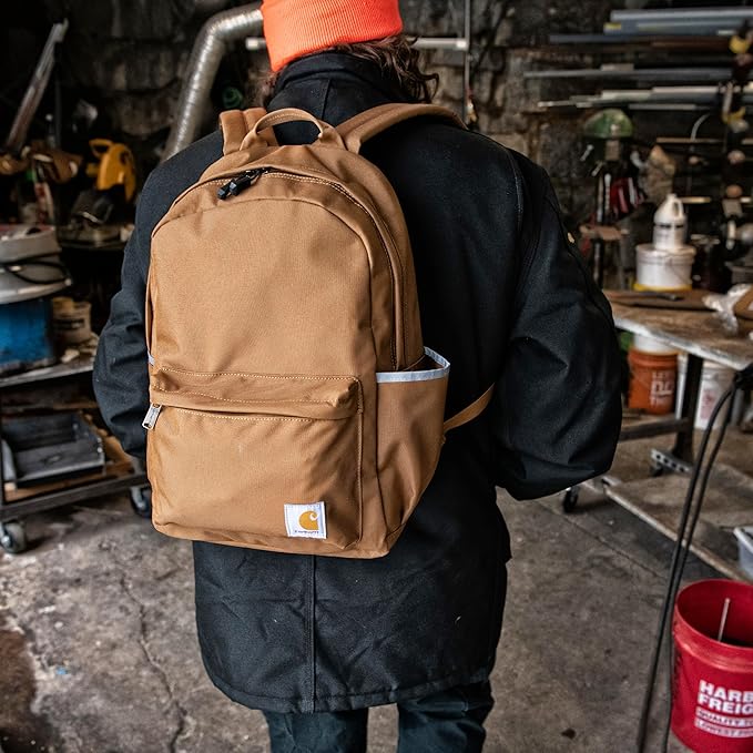 Carhartt 21L Classic Laptop Backpack, Water-Resistant Pack W/ 15" Laptop Sleeve and Organizational Compartments, Chalk
