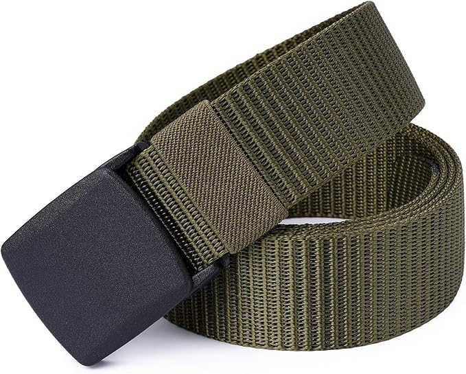 Mile High Life Nylon Web Belt Outdoor Military Belt With TSA Safe Plastic Buckle Belt