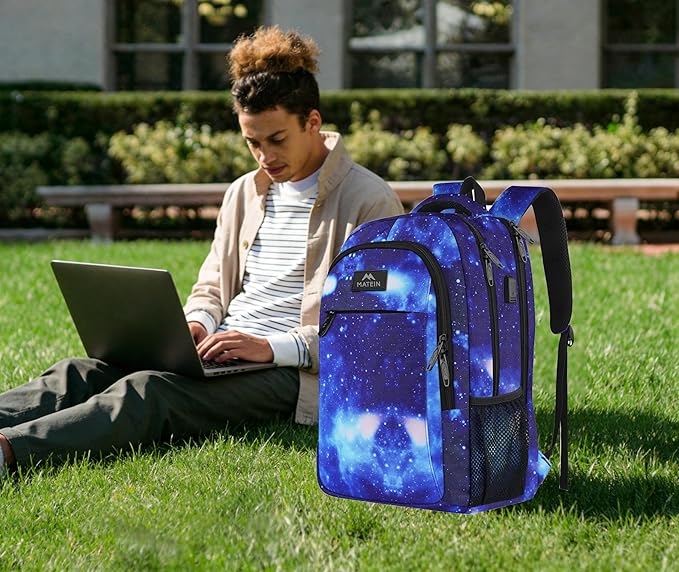 MATEIN Travel Backpack for Men Women, Anti Theft College Laptop Daypack for Men, Water Resistant Slim Travel Laptop Backpack Fits 15.6 In Computer Gifts for Him