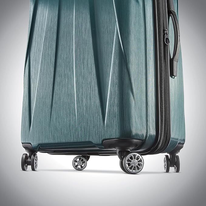 Samsonite Centric 2 Hardside Expandable Luggage with Spinner Wheels, Emerald Green, Checked-Large 28-Inch