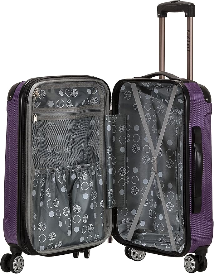 Rockland London Hardside Spinner Wheel Luggage, Purple, Carry-On 20-Inch