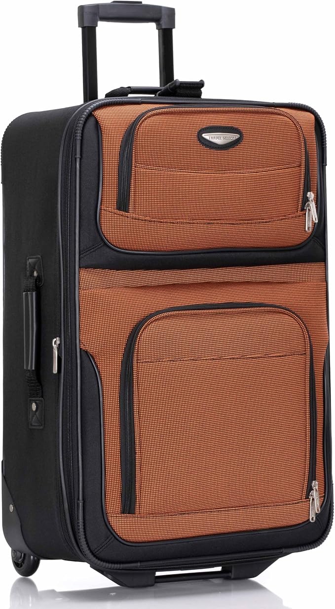 Travel Select Amsterdam Softside Expandable Luggage with Rolling Wheels, Orange, 25-Inch Medium