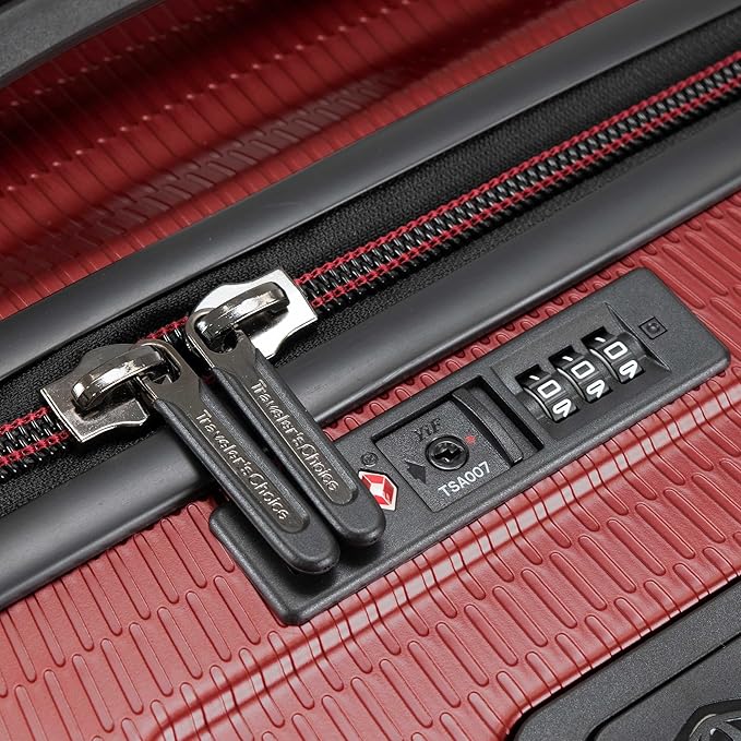 Traveler's Choice Maxporter II Polycarbonate Hardside Trunk with Spinner Wheels, Red, 22-Inch Carry-on Luggage