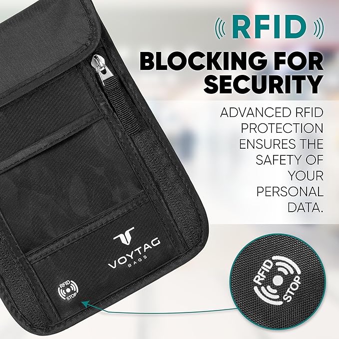 Ultra-Slim Comfort Neck Wallet & Passport Holder - RFID-Protected, Stylish Travel Pouch for Men & Women (Green)
