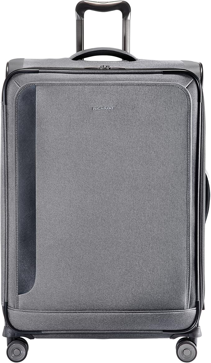 Ricardo Beverly Hills Malibu Bay 3.0 Softside, 4 Wheel Spinner, Lightweight Suitcase, Unisex, Stylish, Gray, Checked-Large 29-Inch