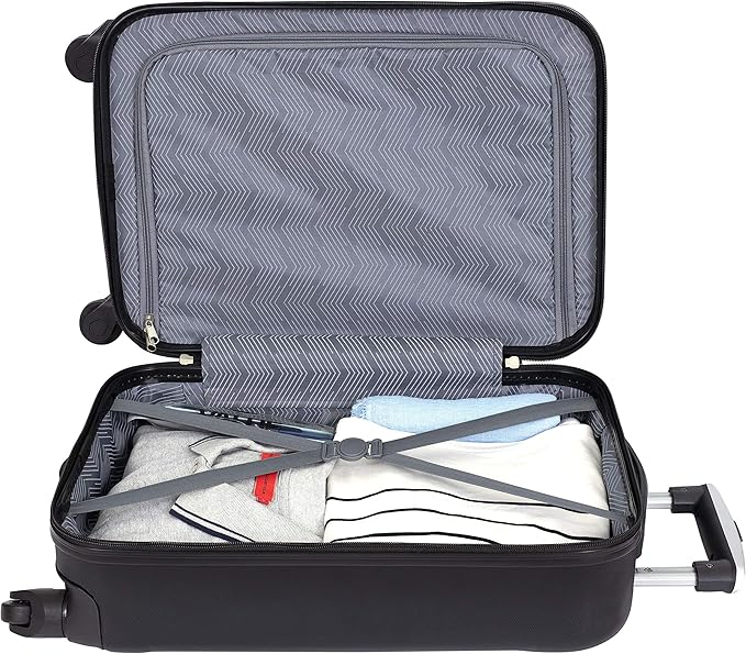 Travelers Club Cosmo Luggage, Black-2 Piece Set (28"/20")