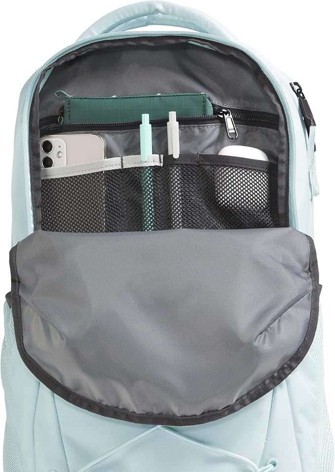 The North Face Women's Jester Everyday Laptop Backpack - Commuter Travel Bag, Laptop Sleeve, Water-Repellent, Ice Blue/TNF Black, One Size