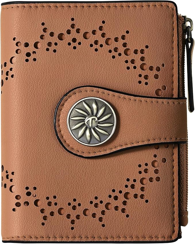 Tipmile Small Wallet for Women Bifold RFID Blocking Card Holder Leather Wallets with Zipper Coin Pocket