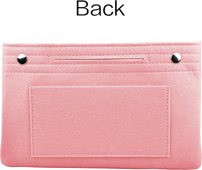 Vercord Felt Purse Tote Organizer Insert Divider Inside Handbag for Women Medium Pink