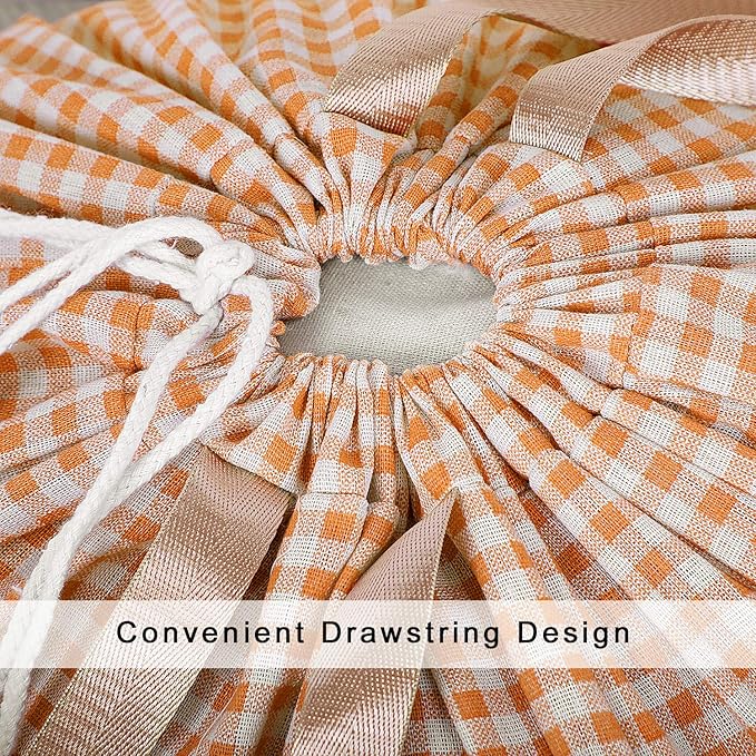 Extra Large Laundry Bag with Drawstring and Handle, Heavy Duty Travel Dirty Clothes Bag for Laundromat and Household, Durable Rip-Stop Laundry Hamper Liner, 28 x 40 Inch, Check Orange