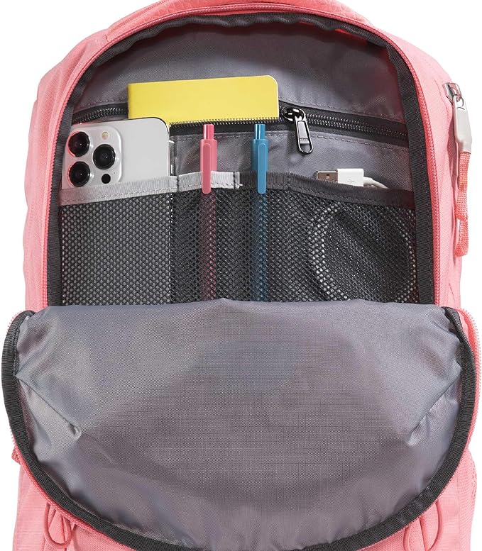 The North Face Women's Jester Everyday Laptop Backpack - Commuter Travel Bag, Laptop Sleeve, Water-Repellent, Coral Crush Light Heather/Coral Crush, One Size