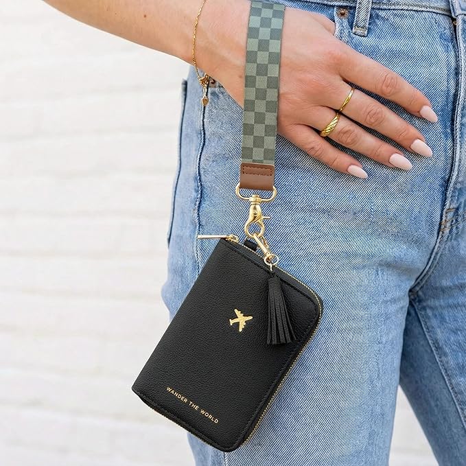 Beautiful Passport Holder for Travel with Wristlet Strap - All-in-One Wallet for Women with Card Slots and Tassel Keychain - Perfect Case to Keep Your Travel Documents Organized & Safe