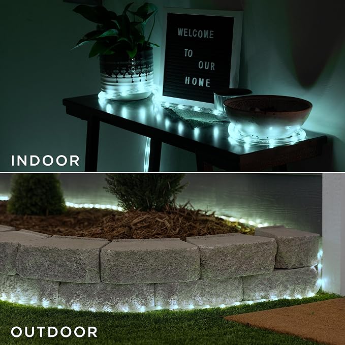 UltraPro 50 Foot LED Rope Lights, Clear Rope, Daylight 5000K, Outdoor