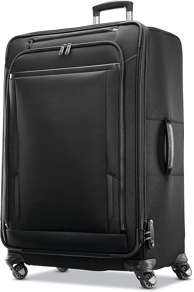 Samsonite Pro Travel Softside Expandable Luggage with Spinner Wheels, Black, Checked-Large 29-Inch