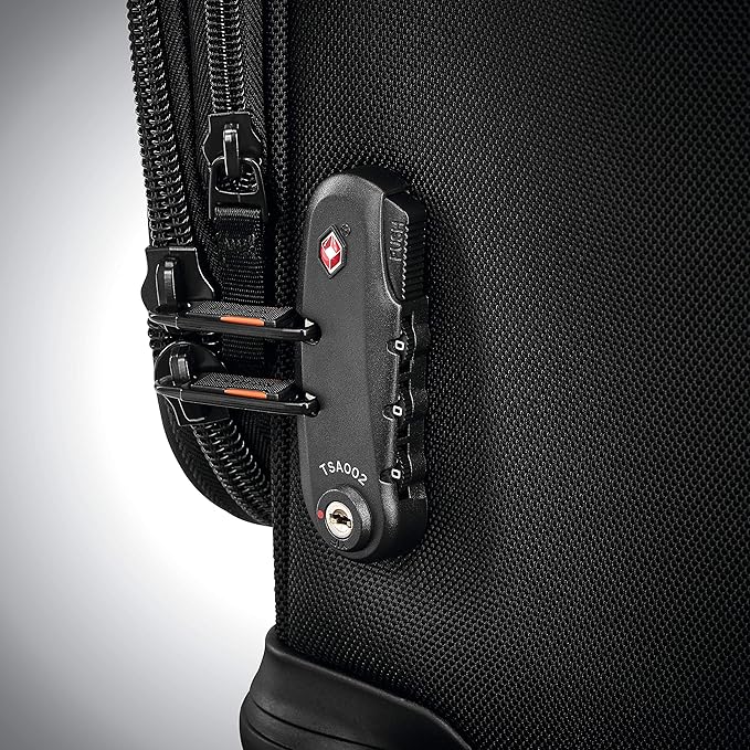 Samsonite Pro Travel Softside Expandable Luggage with Spinner Wheels, Black, Checked-Medium 25-Inch
