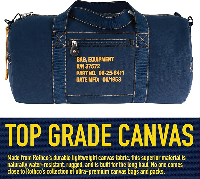 Rothco Canvas Equipment Duffle Bag – Travel & Gym Bag with Heavyweight Cotton Canvas Material – Great for Storing Gear, Clothing, and More