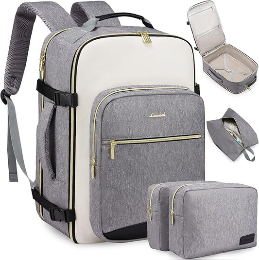 LOVEVOOK 50L Large Travel Backpack for Women & Men, Carry on Backpack Airline Approved, Waterproof Travel Essentials fits 18" Laptop, TSA Personal Item Travel Bag Sports Backpack with 3 Packing Cubes