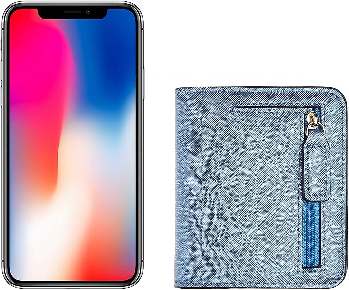 Toughergun Women’s Small Slim Leather Wallet with RFID Protection, Compact Bifold Mini Purse with Clear ID Window
