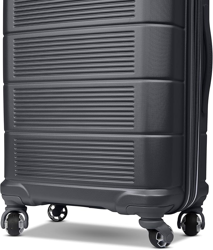 American Tourister Stratum 2.0 Expandable Hardside Luggage with Spinner Wheels, Charcoal, 3-Piece Set (20/24/28)