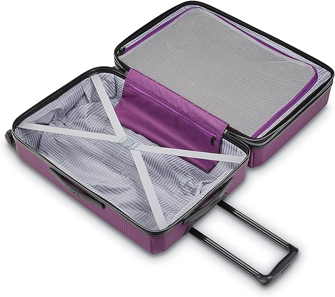 American Tourister Stratum XLT Expandable Hardside Luggage with Spinner Wheels, Power Plum, Carry-On 21-Inch