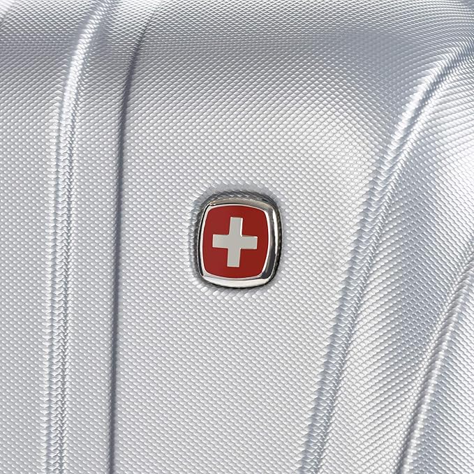 SwissGear 7585 Hardside Expandable Luggage with Spinner Wheels, Silver, Carry-On 19-Inch