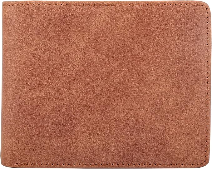 Wallet for Men-Genuine Leather RFID Blocking Bifold Stylish Wallet With 2 ID Window