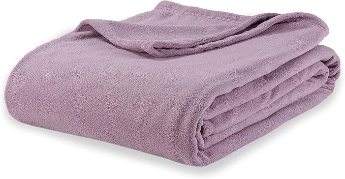 Berkshire Blanket Microfleece Throw Size Bed Throw Blanket Lavender Purple, Lightweight Soft Breathable Plush Micro Fleece Throw Blanket for Travel, Bed and Couch, 50x60 Inches