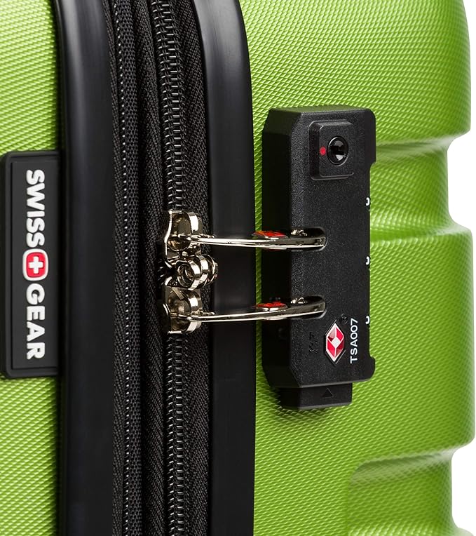 SwissGear 7366 Signature Hardside Expandable Luggage with Spinner Wheels, TSA Lock, Cup-Holder, Green, 3-Piece Set (19/23/27)