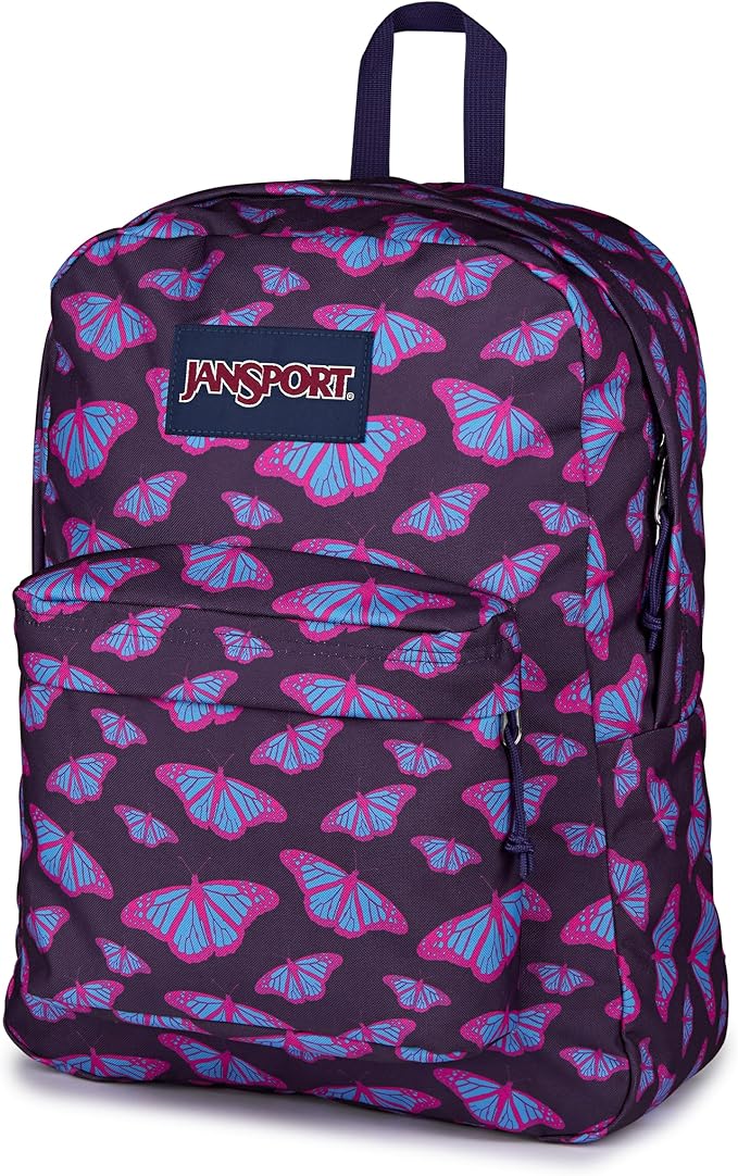 JanSport SuperBreak One Backpack - Durable, Lightweight Bag with 1 Main Compartment, Front Utility Pocket with Built-in Organizer, Premium Backpack, Flutter By Purple