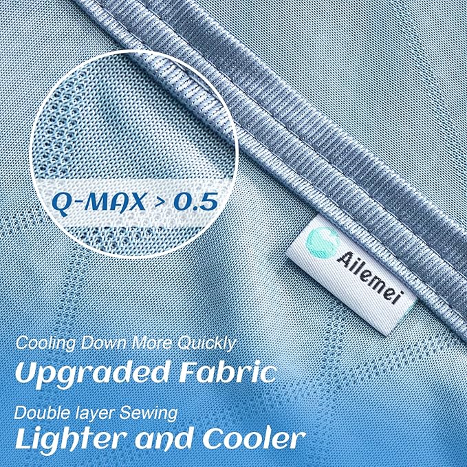 Ailemei Direct 【Upgraded Fabric Cooling Throw Blanket for Hot Sleepers, Lightweight Breathable Summer Bed Blankets, Q-Max >0.5 Jade Fiber,Keep Body Cool Hot Flashes Night Sweats,50"x70"