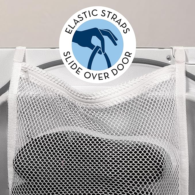 S&T INC. Sneaker Dryer Bag, Dryer Door Shoe Net with Elastic Straps, Sneaker Laundry Bag for Shoes, White, 15.5 Inch x 15.5 Inch, 1 Pack