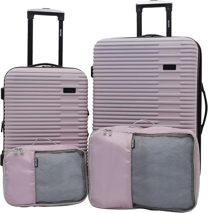 kensie Women's Hillsboro Luggage & Travel Bags Set, Burnished Lilac, 4 Piece Set