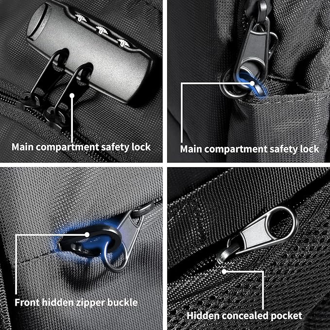 Tzowla 35 Liter Anti Theft Backpack with Giant Tumbler Holder Pocket and Lock,15.6 Inch Laptop Backpack