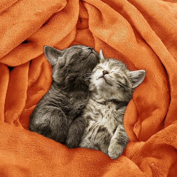 Utopia Bedding Fleece Blanket Throw Size Burnt Orange 300GSM Luxury Anti-Static Fuzzy Soft Microfiber Blanket for Couch, Sofa and Bed (50x60 Inch)