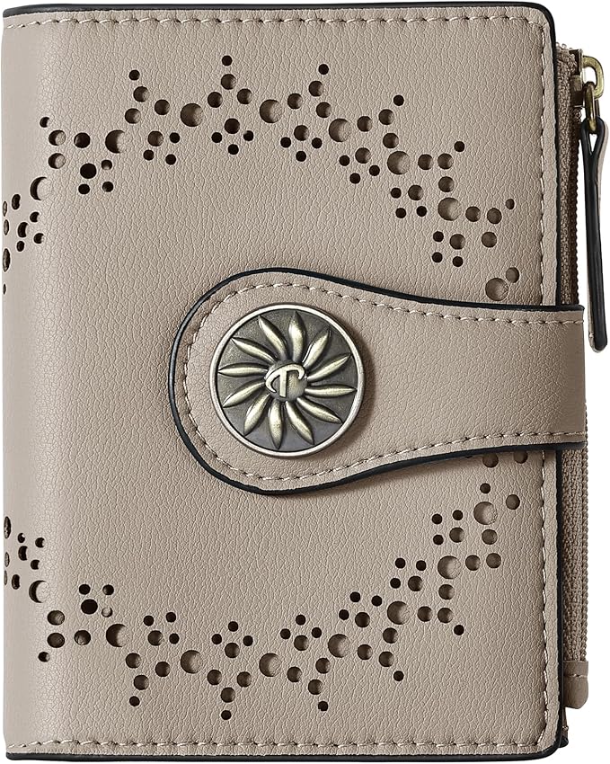Tipmile Small Wallet for Women Bifold RFID Blocking Card Holder Leather Wallets with Zipper Coin Pocket
