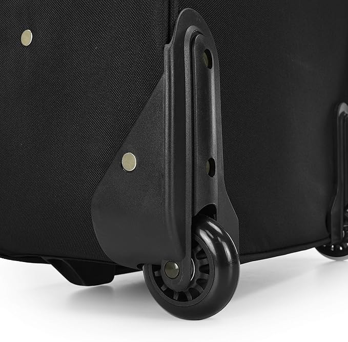 U.S. Traveler New Yorker Lightweight Expandable Rolling Luggage, Black, 4-Piece Set