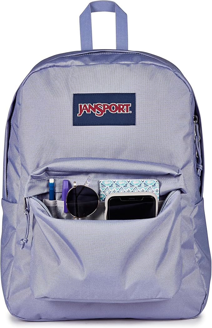 JanSport SuperBreak One Backpack - Durable, Lightweight Bag with 1 Main Compartment, Front Utility Pocket with Built-in Organizer, Premium Backpack, Lavender Ash