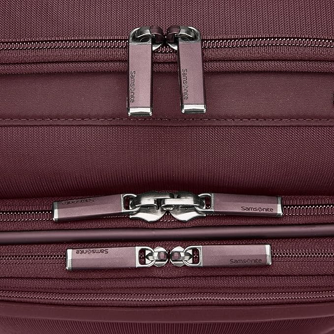 Samsonite Lineate DLX Softside Expandable Luggage with Spinner Wheels, Merlot, Medium Checked