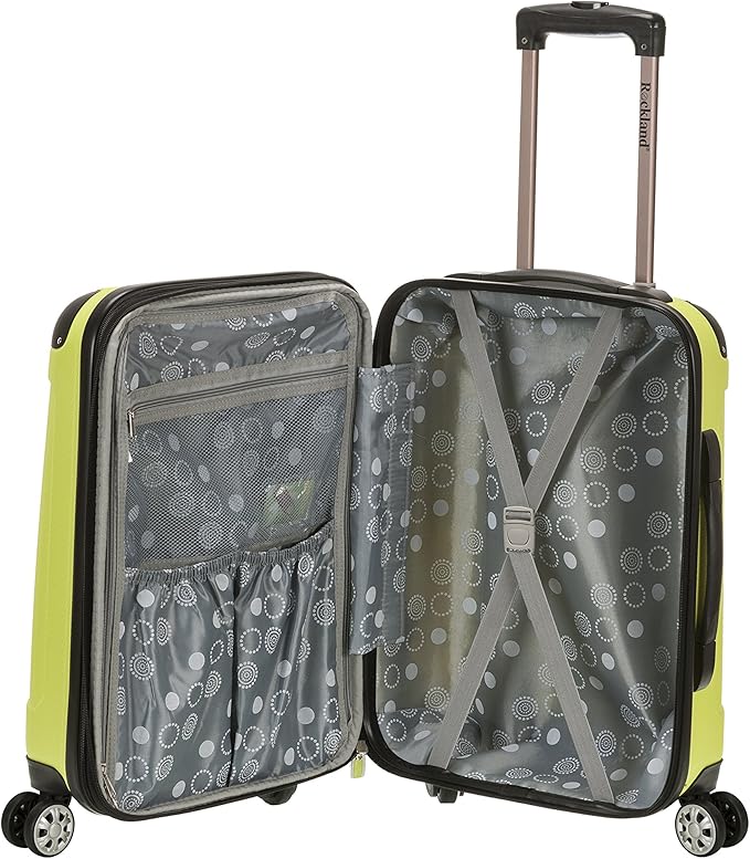 Rockland London Hardside Spinner Wheel Luggage, Lime, 3-Piece Set (20/24/28)