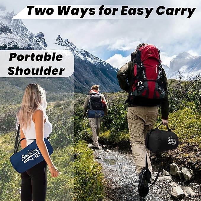 Waterproof Outdoor Blanket 62”X 51” Packable, Stadium Blankets for Camping with Sherpa Fleece Lining, Large Windproof Emergency Mat for Garss Picnic Hiking Road Trip, Machine Washable, Navy 300GSM