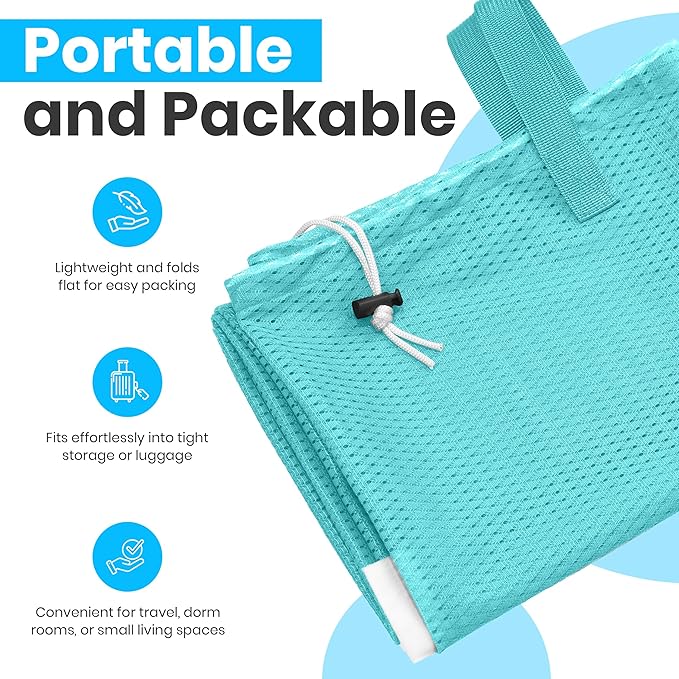 Large Mesh Laundry Bags - 2-Pack Heavy Duty with Handles & Drawstring - Machine Washable Net Laundry Sacks for College Dorm, Camp, Travel, Bedding & Clothes Storage (Teal)