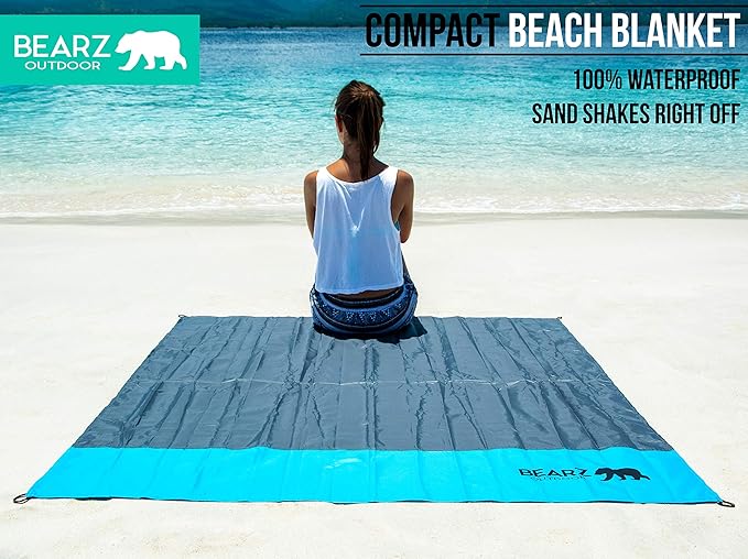Pocket Blanket - Beach Blanket Waterproof Sandproof, Picnic Blankets Waterproof Foldable, Lightweight & Compact for Hiking, Camping, Travel, Festival Accessories