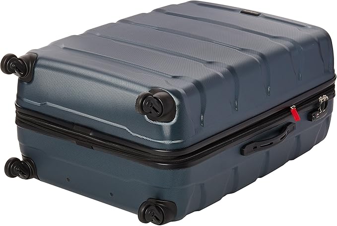 Samsonite Omni PC Hardside Expandable Luggage with Spinner Wheels, Teal, Checked-Large 28-Inch
