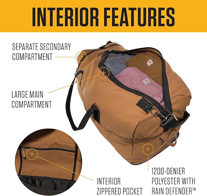 Carhartt Classic Duffels, Heavy-Duty Bag for Jobsite, Gym and Travel