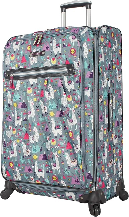 Lily Bloom Design Pattern 28" Luggage Softside Expandable With Double Spinner Wheels, Large Lightweight Suitcase Checked Bag For Women